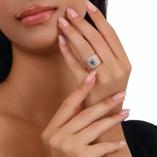 0,68 ct. Diamant-Morganit-Ring